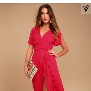 Much Obliged Red Wrap Dress from LuLus